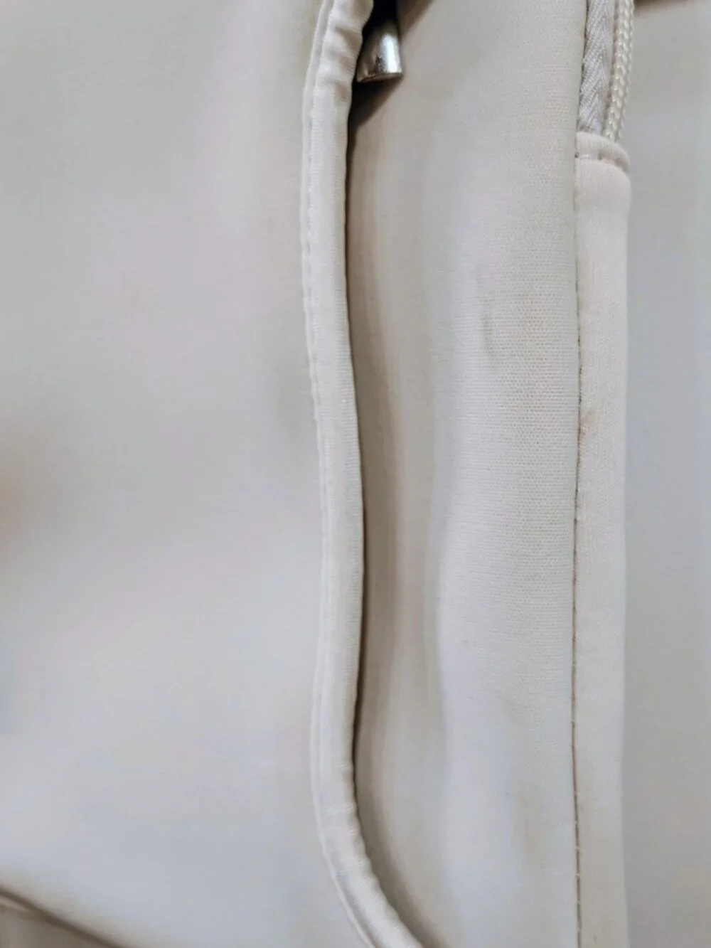 White Neoprene Padded Laptop Sleeve Case, Handles, EUC